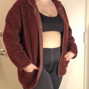 Maroon Sherpa Fleece Jacket